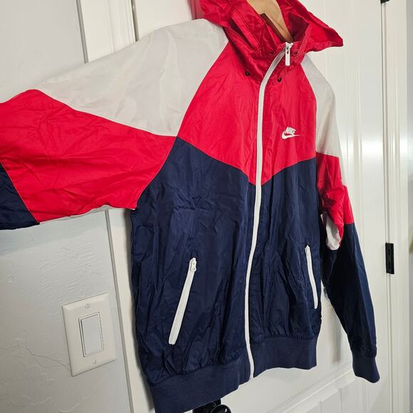 Nike Windrunner Full Zip Jacket Mens Small Red Blue Colorblock Retro Streetwear - Picture 5 of 12